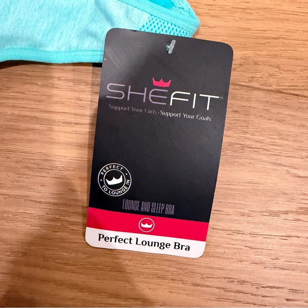 NWT Shefit XS Perfect Lounge Bra Mint Marble Green Front Zipper Racerback